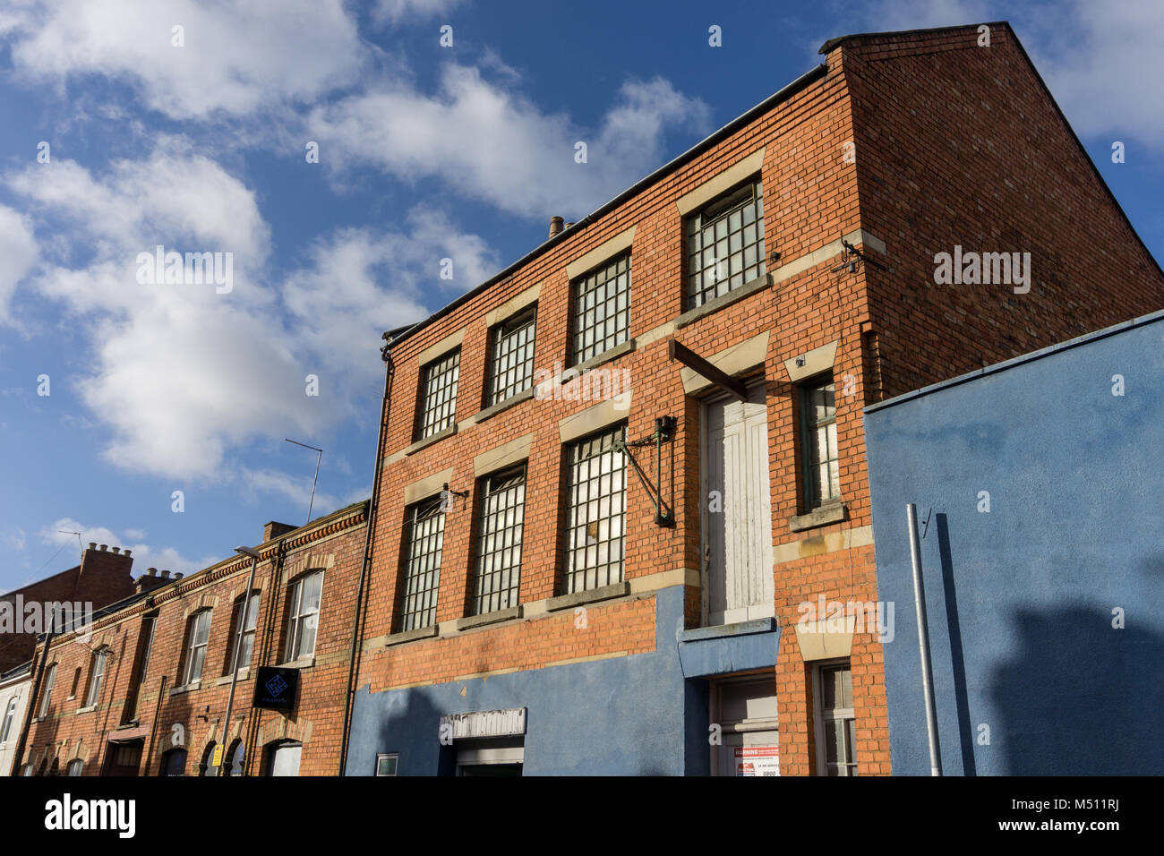 Antigua fábrica de calzado, una vez el hogar de WT Markie Botas de Northampton, Reino Unido Foto de stock