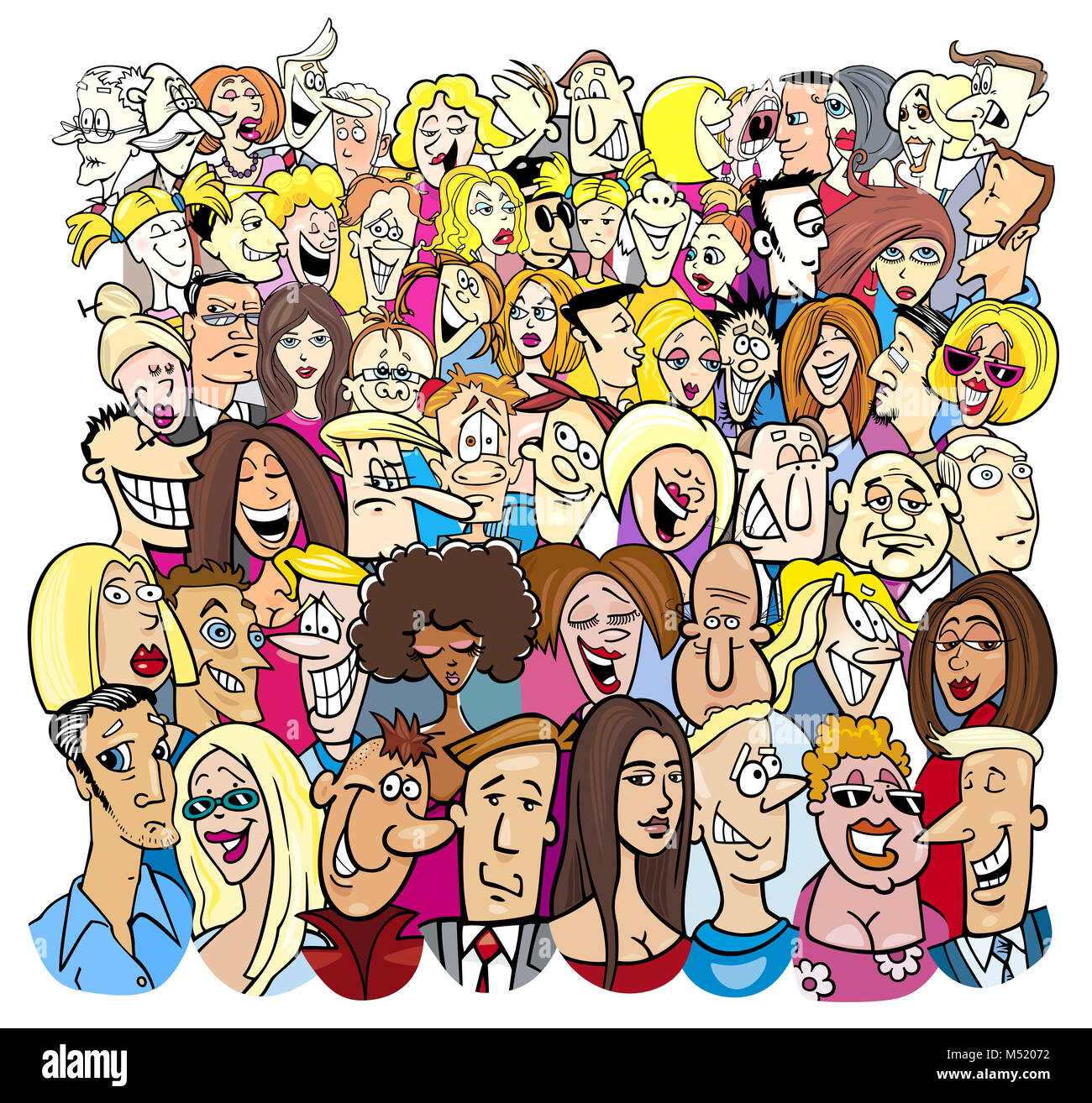 Gran grupo de gente personajes de dibujos animados Fotografía de stock -  Alamy