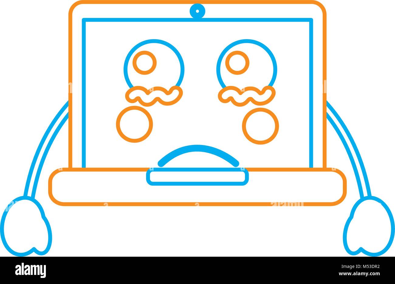 Ordenador portátil triste emoji icono de imagen Imagen Vector de stock -  Alamy