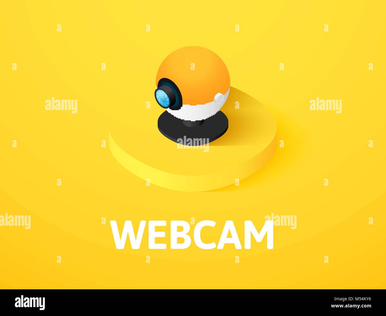 Webcam icono isométrico, aislado sobre fondo de color Ilustración del Vector