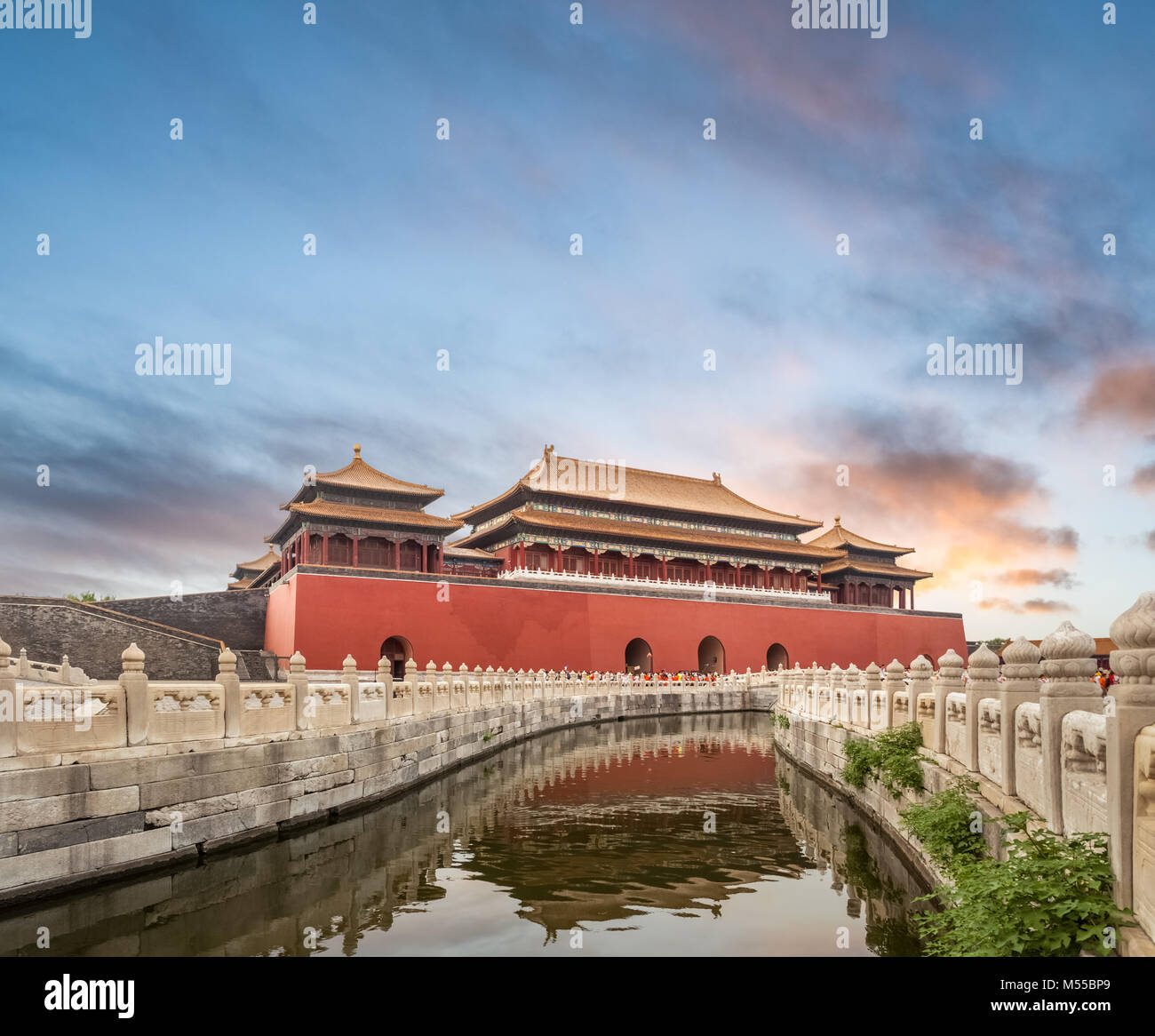 La Ciudad Prohibida de Beijing en Sunset Foto de stock