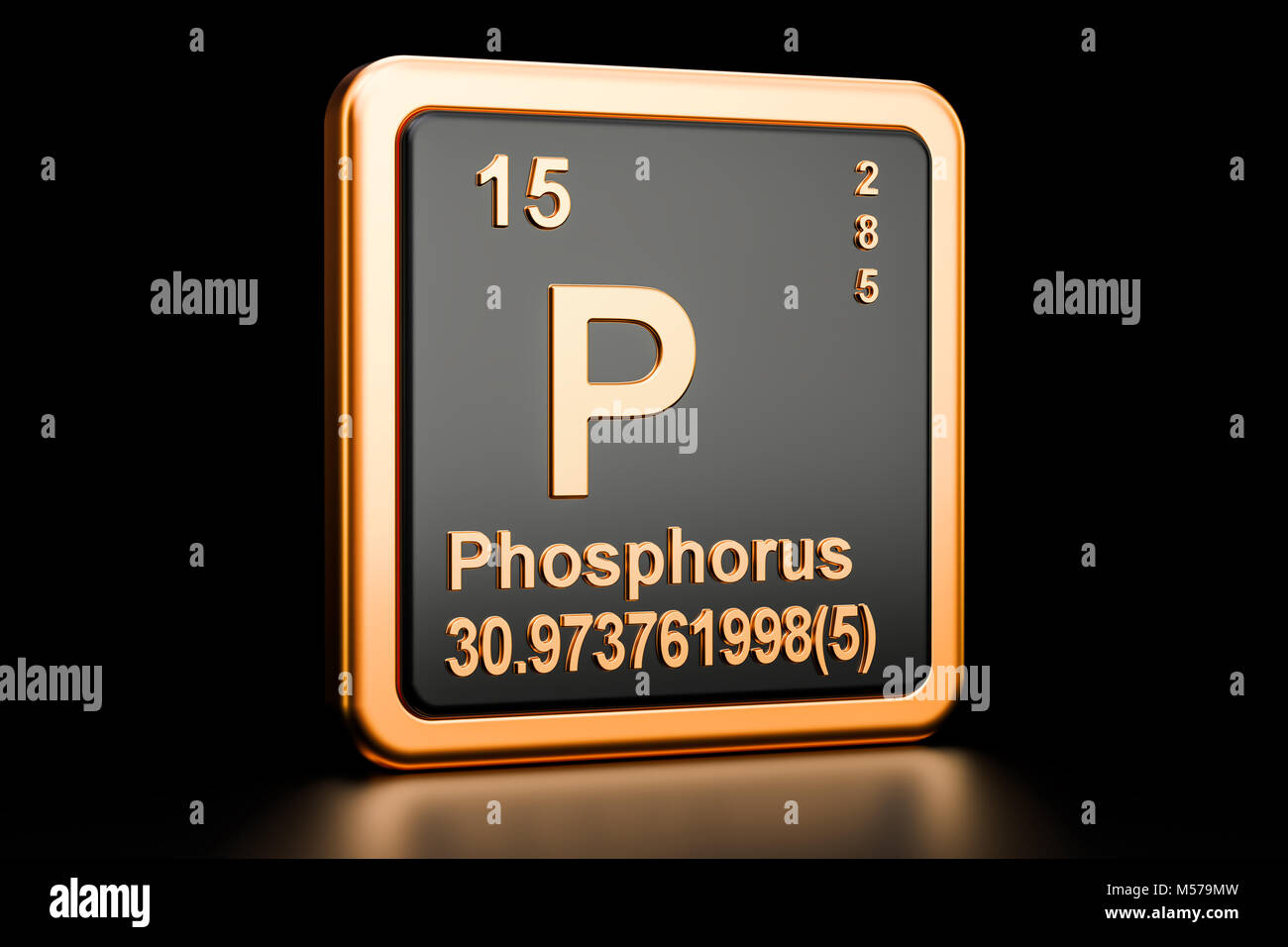El Fósforo P, elemento químico. 3D rendering aislado sobre fondo negro  Fotografía de stock - Alamy