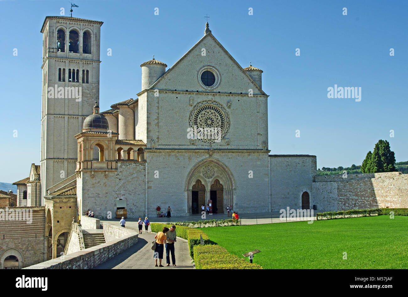La Basílica di San Francesco iglesia, Asís, Italia Foto de stock