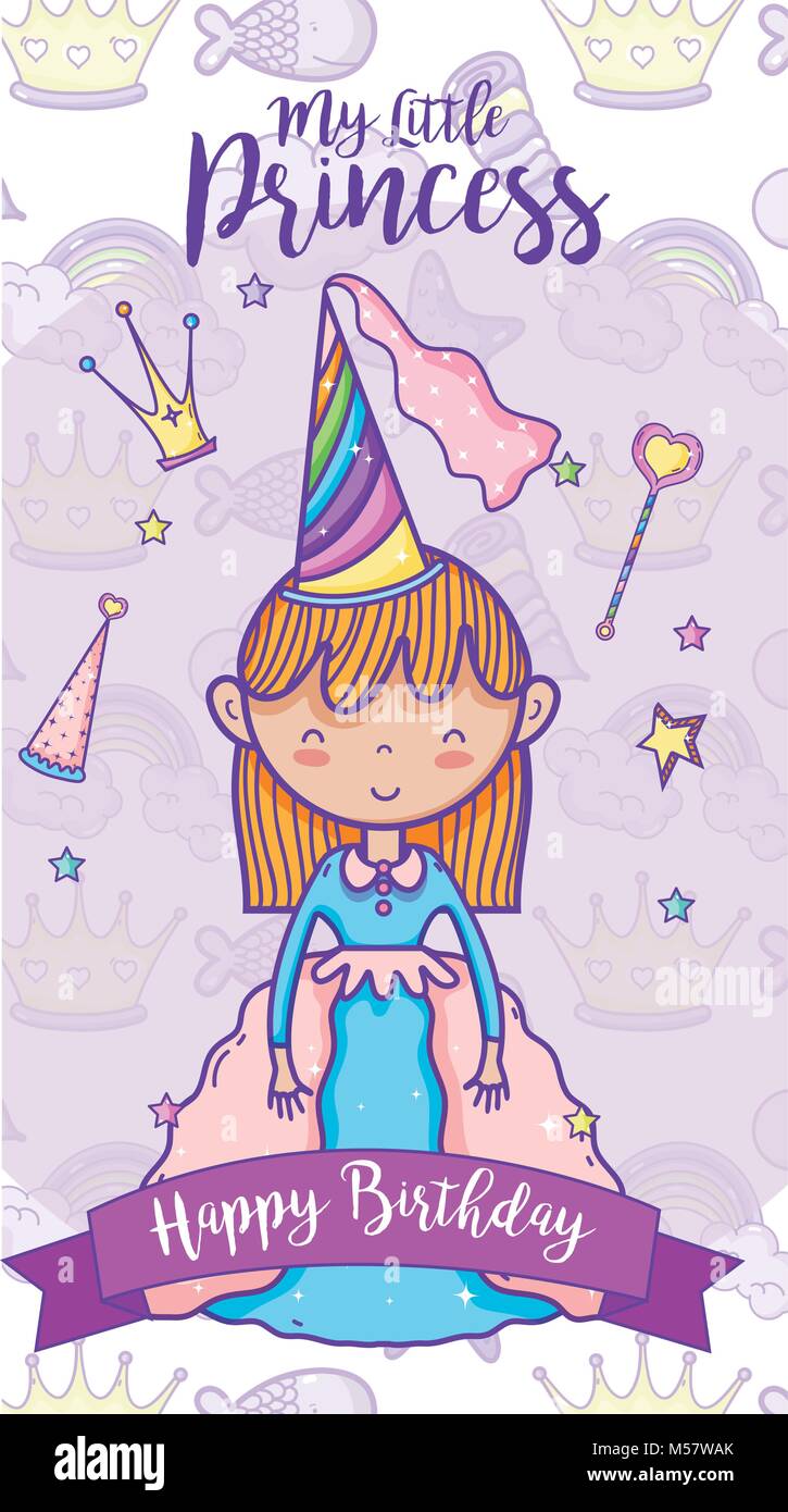 Tarjeta de Feliz cumpleaños para niñas Imagen Vector de stock - Alamy