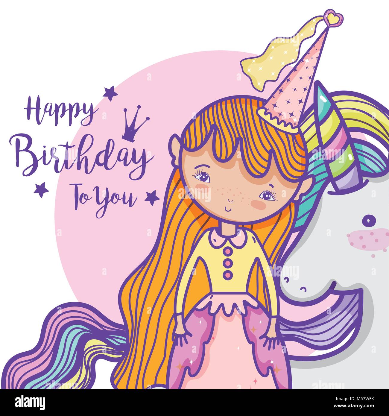 Nueva llegada imponer cantidad Tarjeta de Feliz cumpleaños para niñas Imagen Vector de stock - Alamy