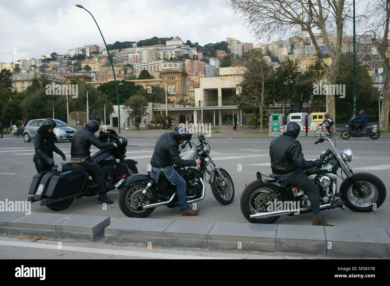 Harley Davidson celebrada en Nápoles, Italia Foto de stock