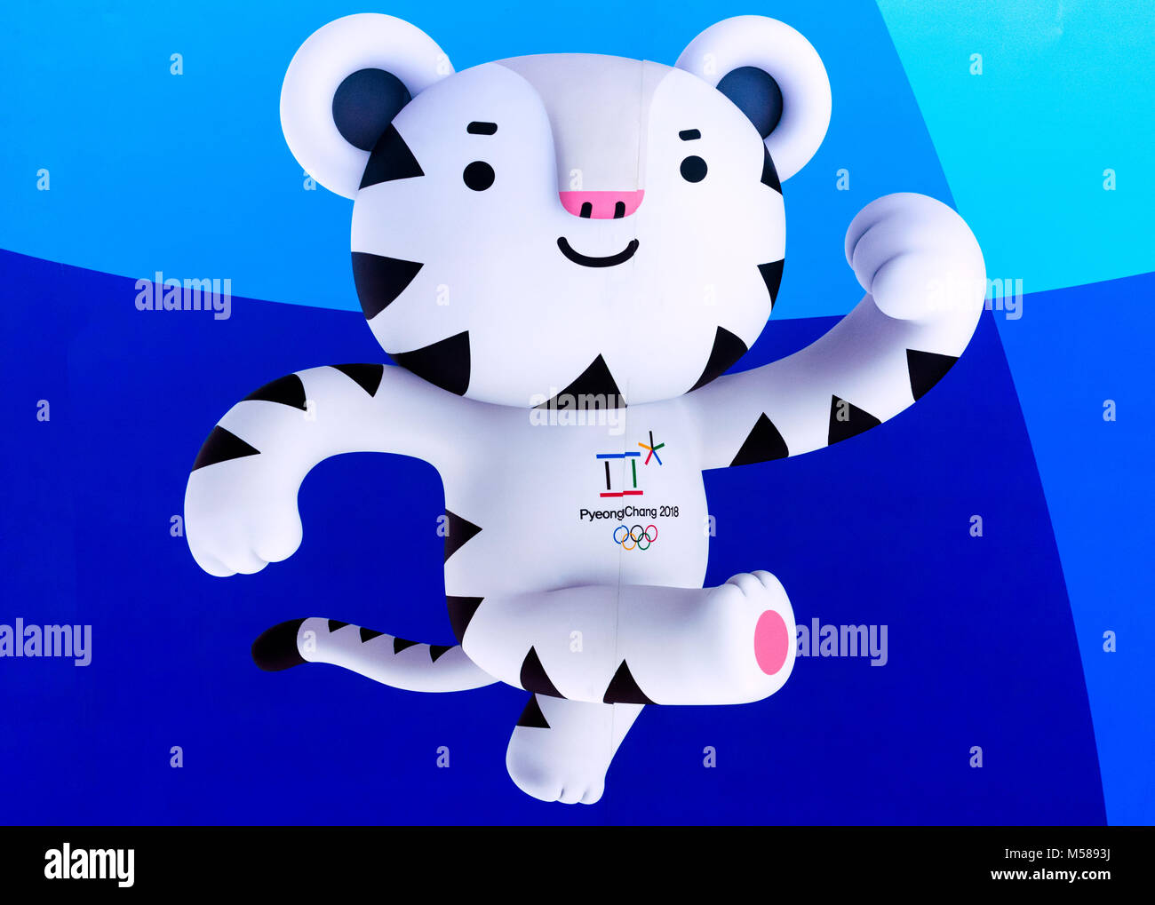 Diciembre 22 2017 Moscu Rusia Mascota Oficial Xxiii Juegos Olimpicos De Invierno De Pyeongchang Republica De Corea Soohorang White Tiger Fotografia De Stock Alamy