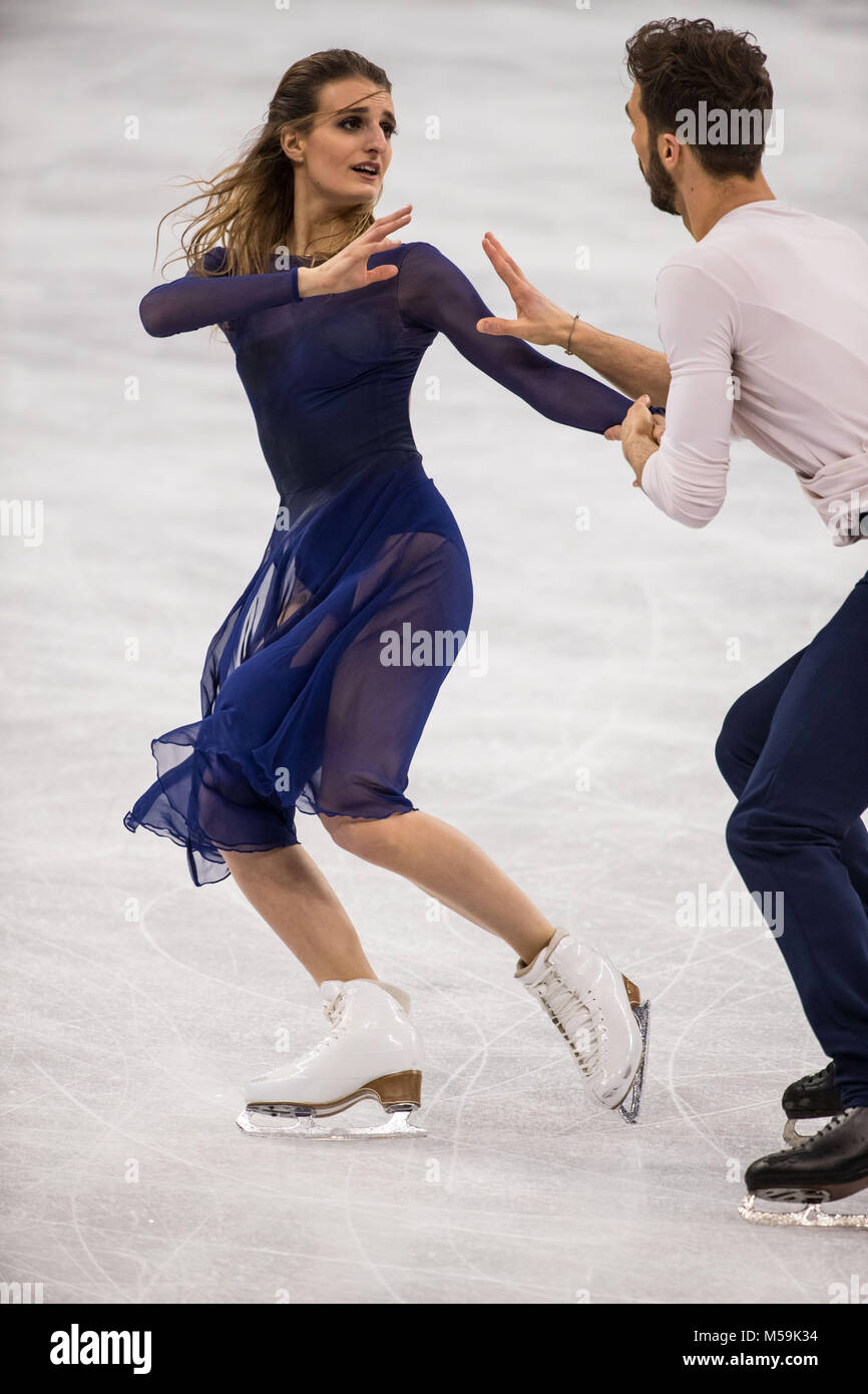 Gangneung, Corea del Sur. 20 Feb, 2018. Los ganadores de la medalla de plata  GABRIELLA PAPADAKIS y GUILLAUME CIZERON de Francia en acción durante el  patinaje sobre hielo: Hielo Danza Danza Libre