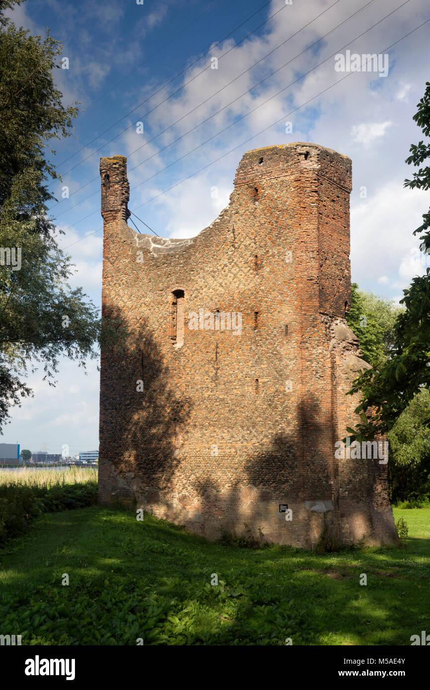 Restos del castillo Huis te Merwede, cerca de la ciudad holandesa de Dordrecht Foto de stock