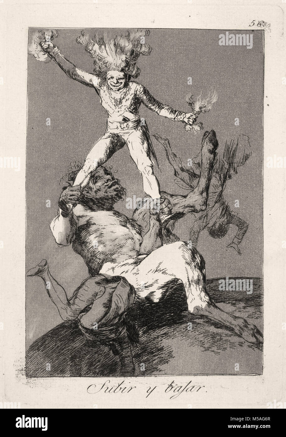 Francisco de Goya: Los Caprichos - nº 56 - Subir y bajar Foto de stock