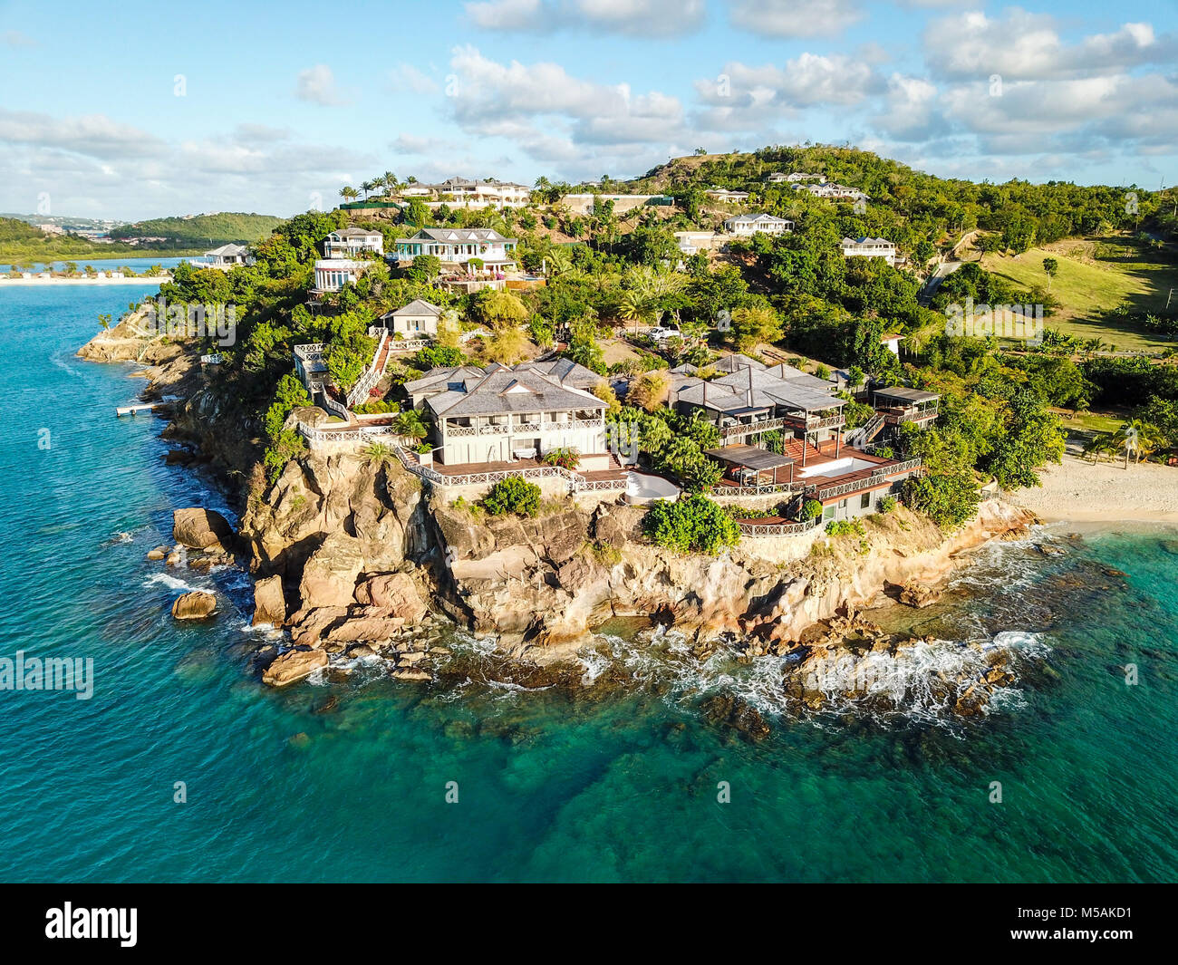 Giorgio Armani acantilado Retreat, Galley Bay Beach, Antigua Foto de stock
