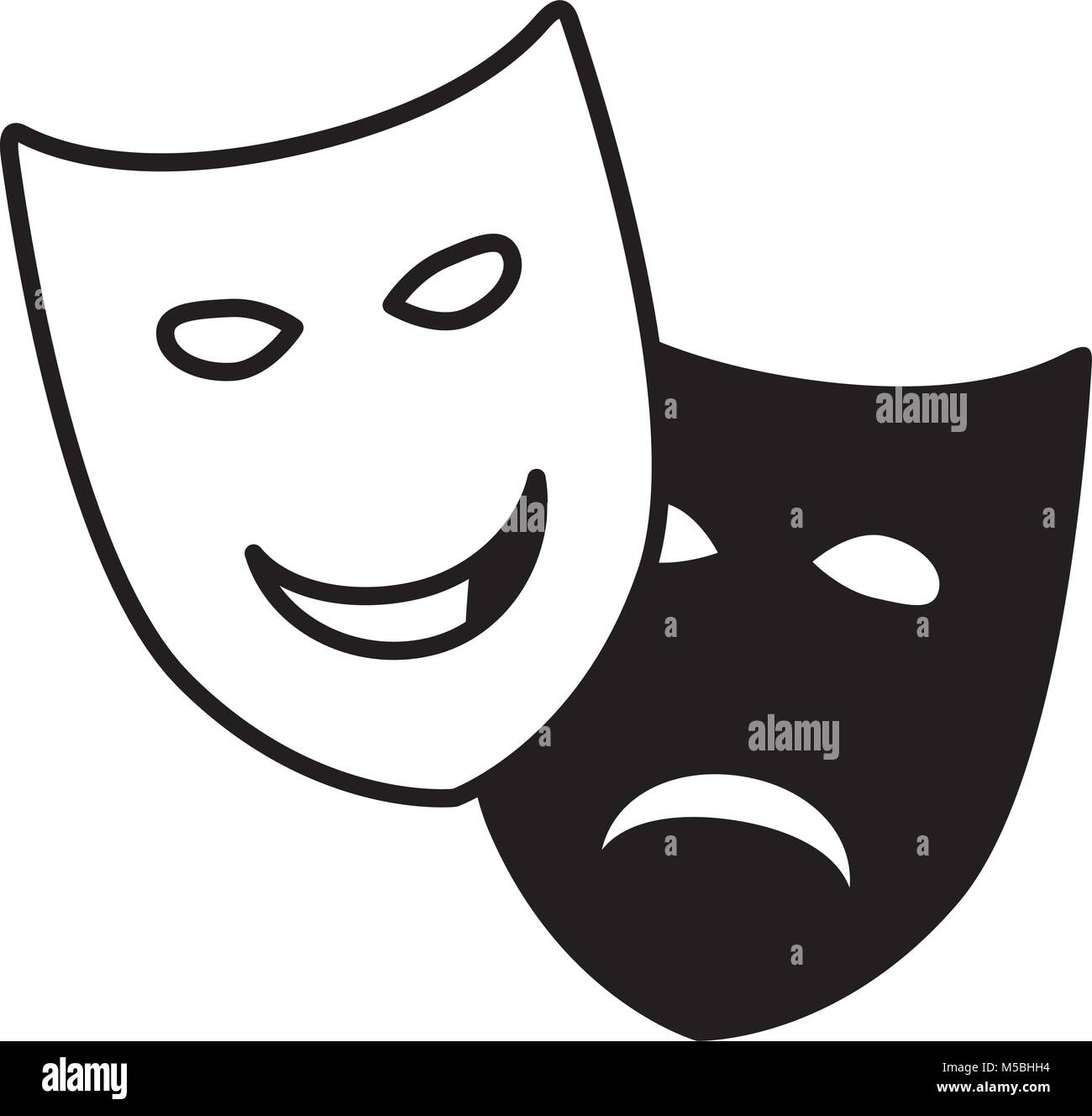 Triste y feliz del drama y la comedia teatral máscaras Imagen Vector de  stock - Alamy