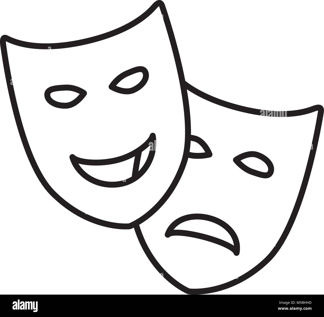 Triste y feliz del drama y la comedia teatral máscaras Imagen Vector de  stock - Alamy
