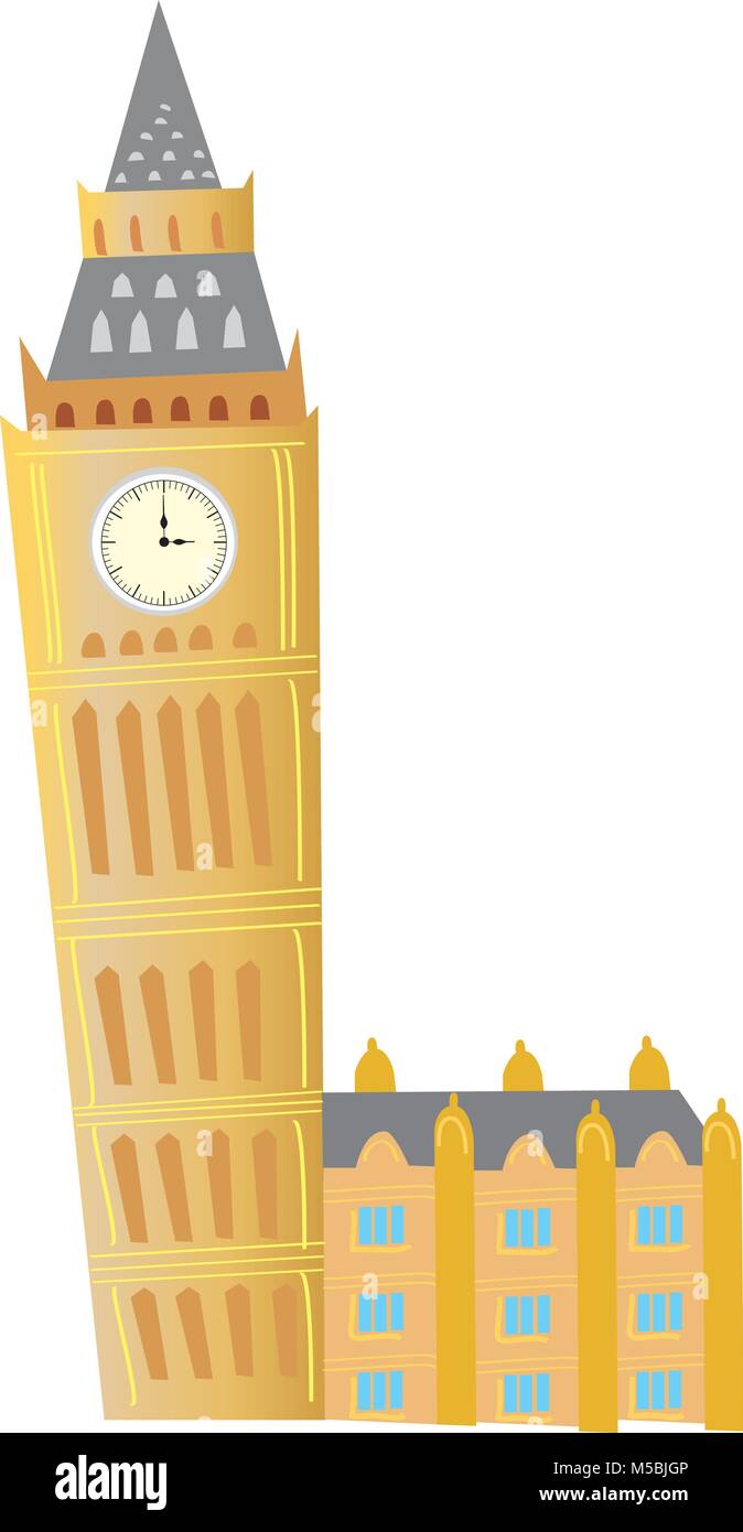 Una caricatura del Big Ben torre del reloj en Londres Imagen Vector de  stock - Alamy