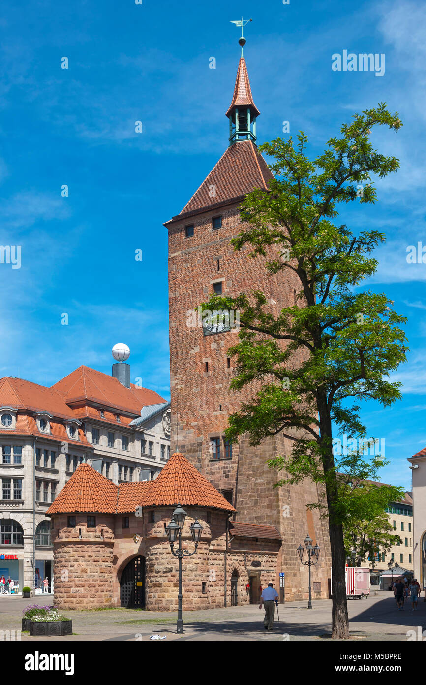 Baviera, Alemania, Nuremberg, torre, históricamente, el lugar *** *** título Local de Baviera, Alemania, Nuremberg, torre, históricamente, el lugar Foto de stock