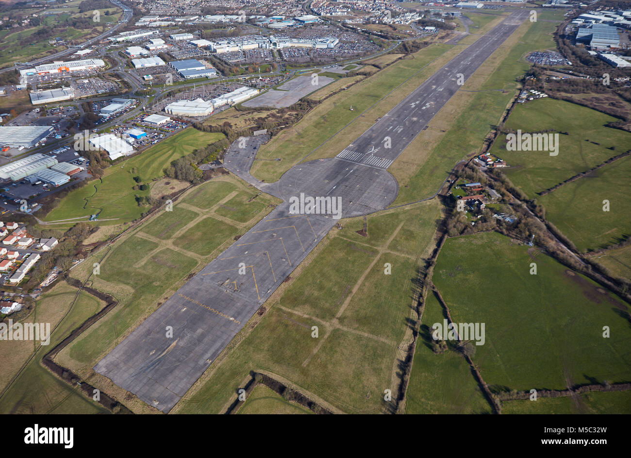 Una vista aérea del antiguo aeródromo de Filton, Bristol Foto de stock