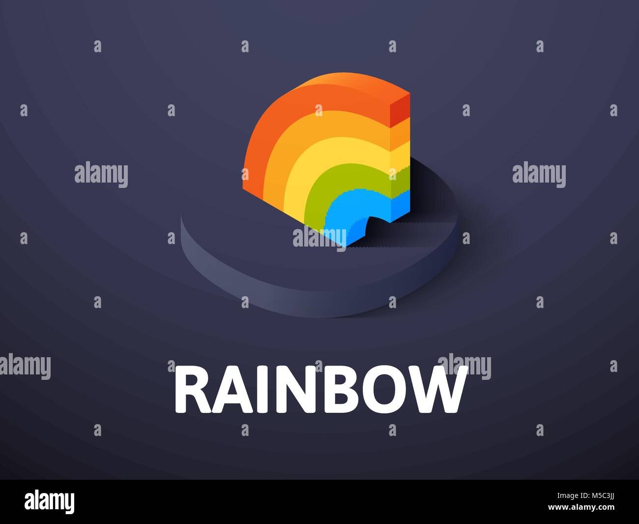 Rainbow icono isométrico, aislado sobre fondo de color Ilustración del Vector