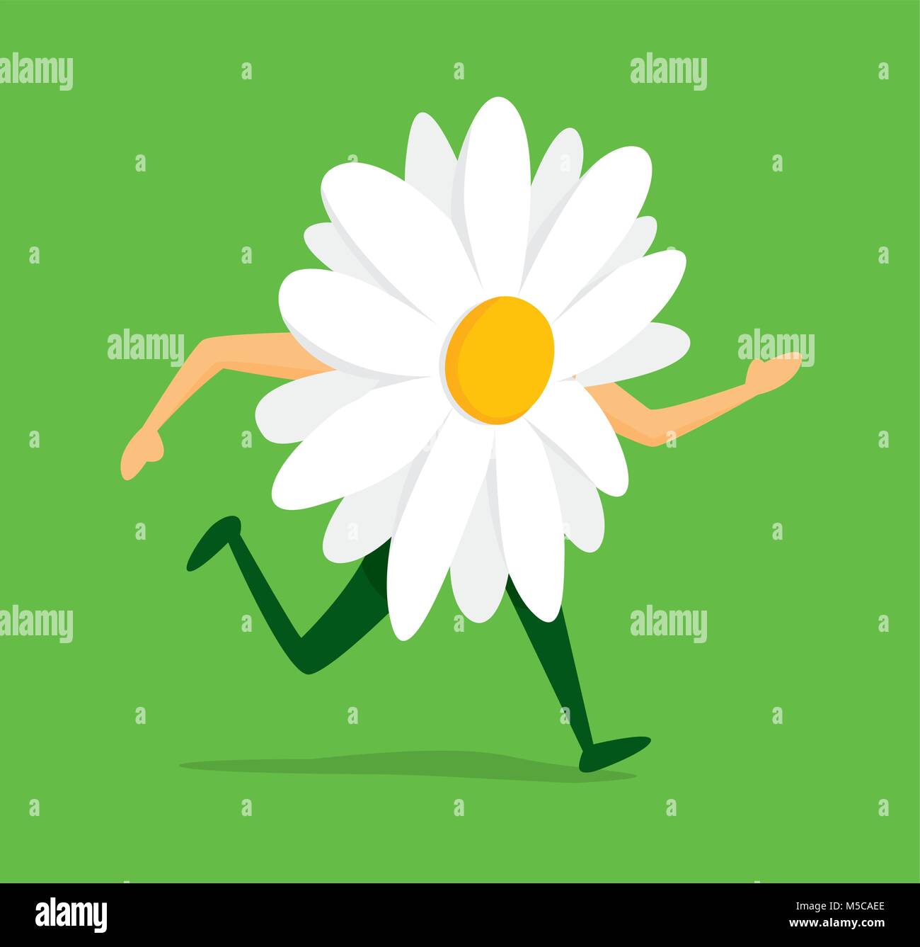 Ilustración de dibujos animados de daisy flor en el run Ilustración del Vector
