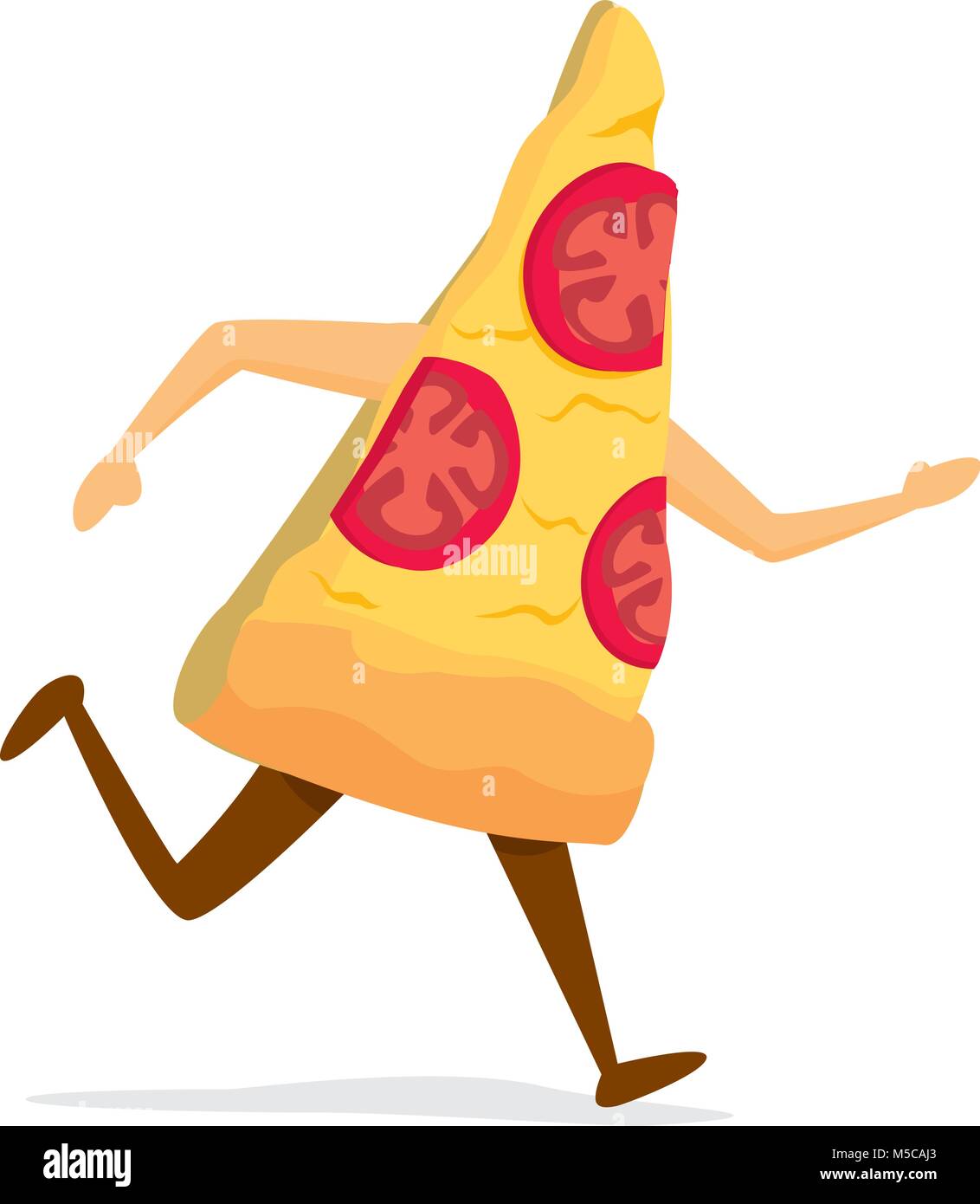 Ilustración de dibujos animados de pizza slice en la carrera Ilustración del Vector