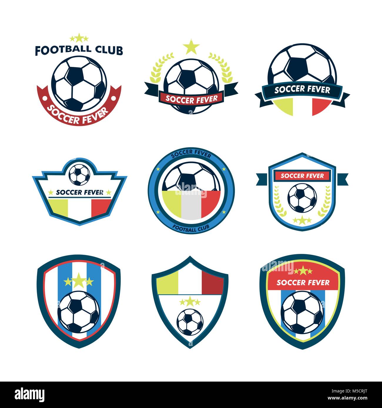 Fiebre de Fútbol Club de Fútbol emblema ilustración vectorial Diseño Fiebre de Fútbol Club de Fútbol emblema ilustración vectorial Diseño