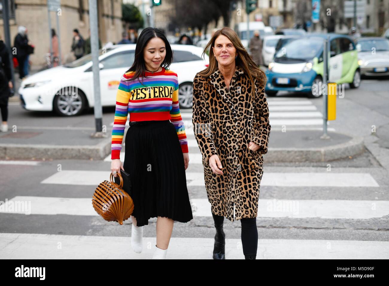 Milán, Italia. 21 Feb, 2018. Anna Russo, editora de Vogue Japón, asistir al show de Alberta Ferretti durante la Semana la moda de Milán - 21, 2018 - Crédito: