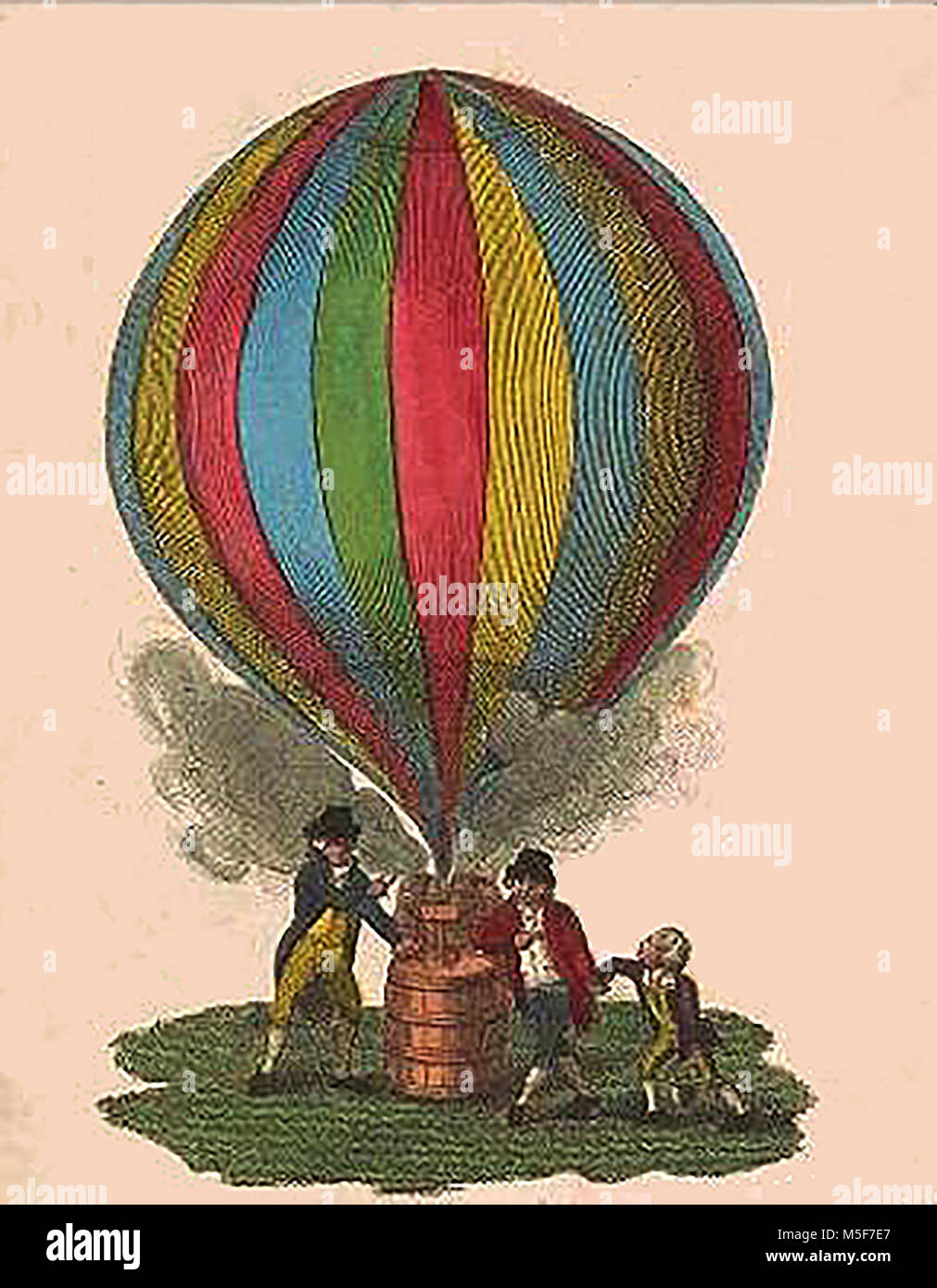 La histórica aeronáutica, globos y máquinas voladoras - Charles y Roberts Globo (Jacques Clark, Jean & Noel Robert) Foto de stock