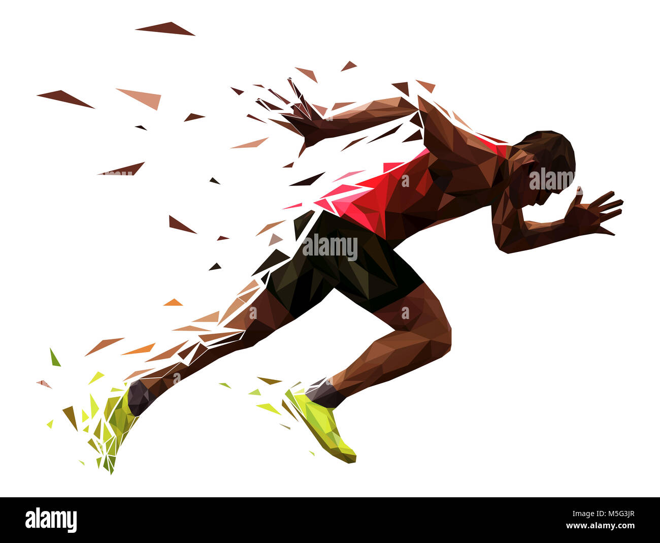 Runner atleta sprint explosivo inicio ejecutar ilustración vectorial Foto de stock