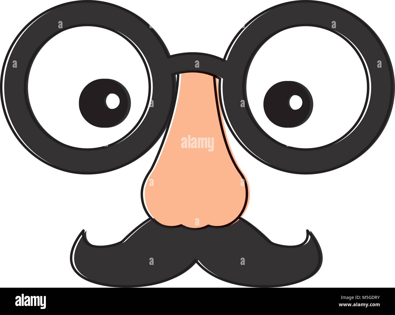 Funny fake máscara gafas de bigote y nariz Imagen Vector de stock - Alamy