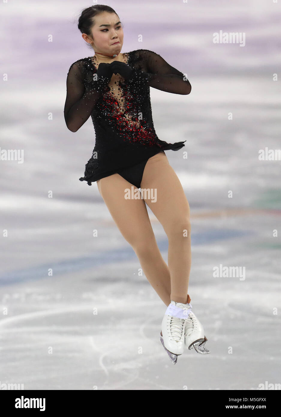 Ee.Uu. Karen Chen en las Damas solo Patinaje artístico en el Gangneung Ice Arena durante el día catorce de los Juegos Olímpicos de Invierno de 2018 PyeongChang en Corea del Sur. Foto de stock