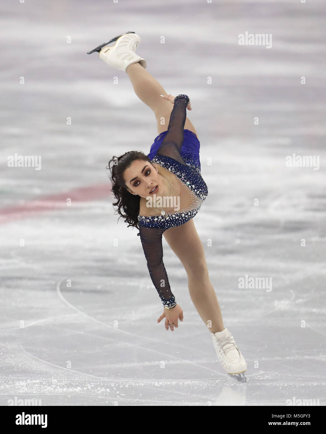 La canadiense Gabrielle Daleman en las Damas solo Patinaje artístico en el Gangneung Ice Arena durante el día catorce de los Juegos Olímpicos de Invierno de 2018 PyeongChang en Corea del Sur. Foto de stock