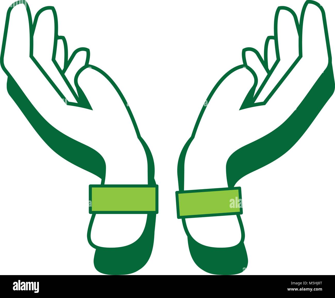Las manos abiertas hacia arriba la imagen del icono Imagen Vector de stock  - Alamy