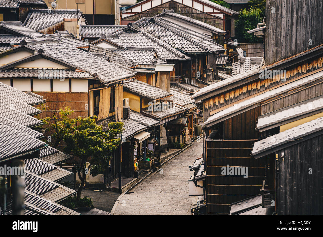 Las calles de Kyoto en el Distrito Higashiyama, Japón Foto de stock