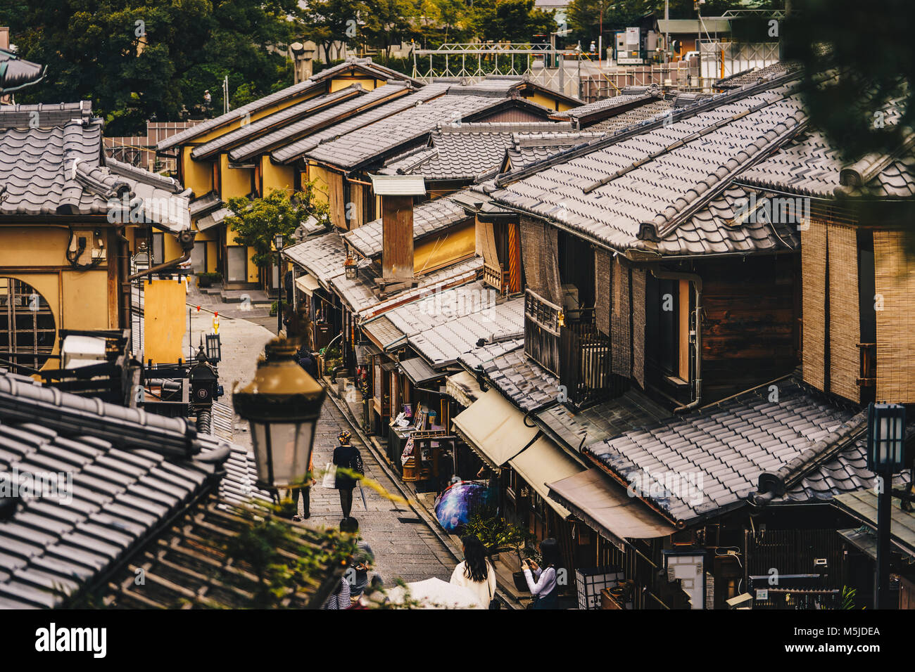 Las calles de Kyoto en el Distrito Higashiyama, Japón Foto de stock