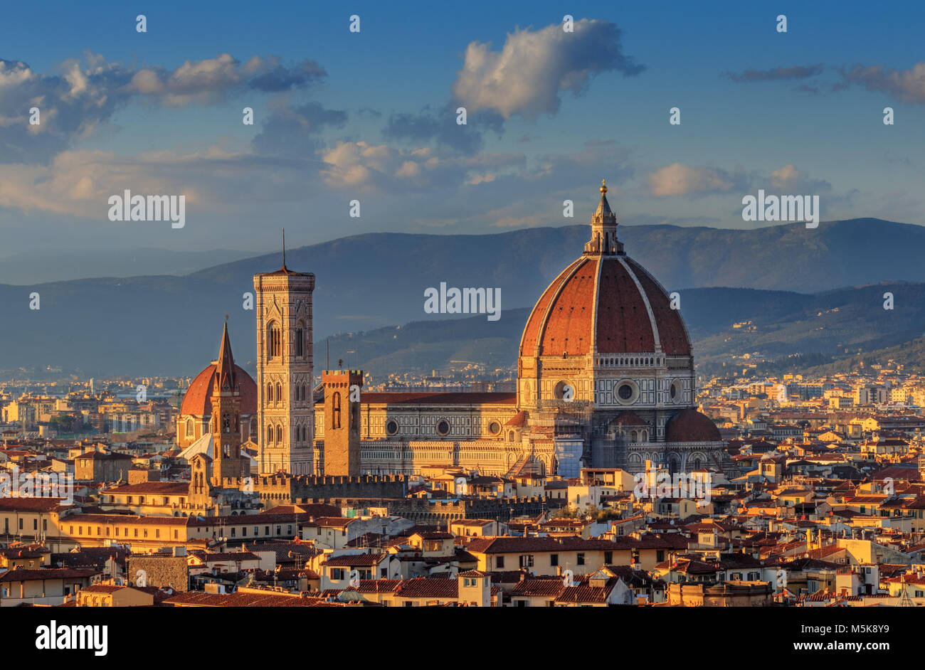 Vista superior de la Catedral de Florencia. Foto de stock