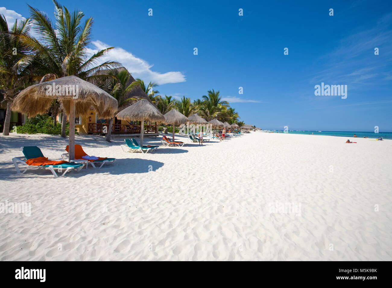 Strand von Playa del Carmen, Mexiko, Karibik | Playa de Playa del Carmen, México, el Caribe Foto de stock