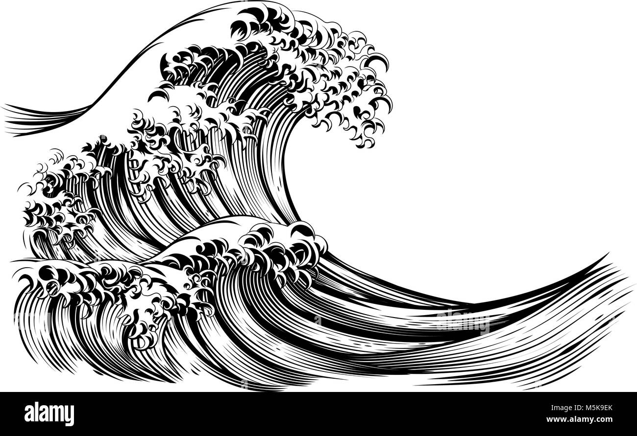 Olas Obra de arte japonesa La gran ola del mar de Kanagawa  para su  móvil y tableta Explora Ola Japonesa Japonés Japonés El Japonés Blanco  y Negro fondo de pantalla  Pxfuel