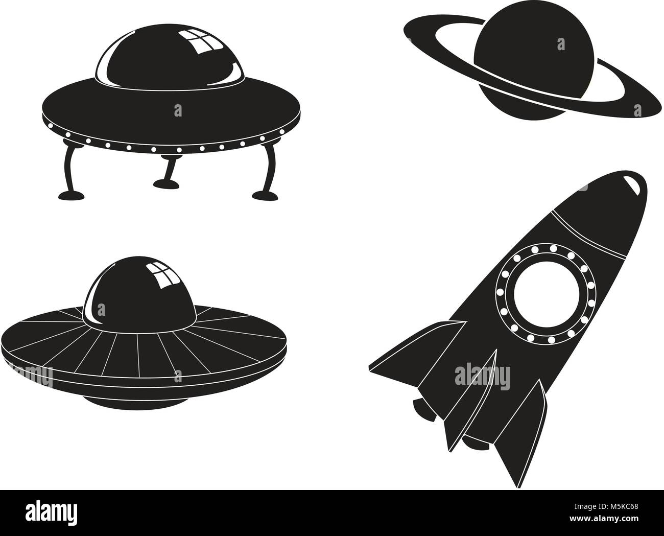 Los iconos de los viajes espaciales Ilustración del Vector