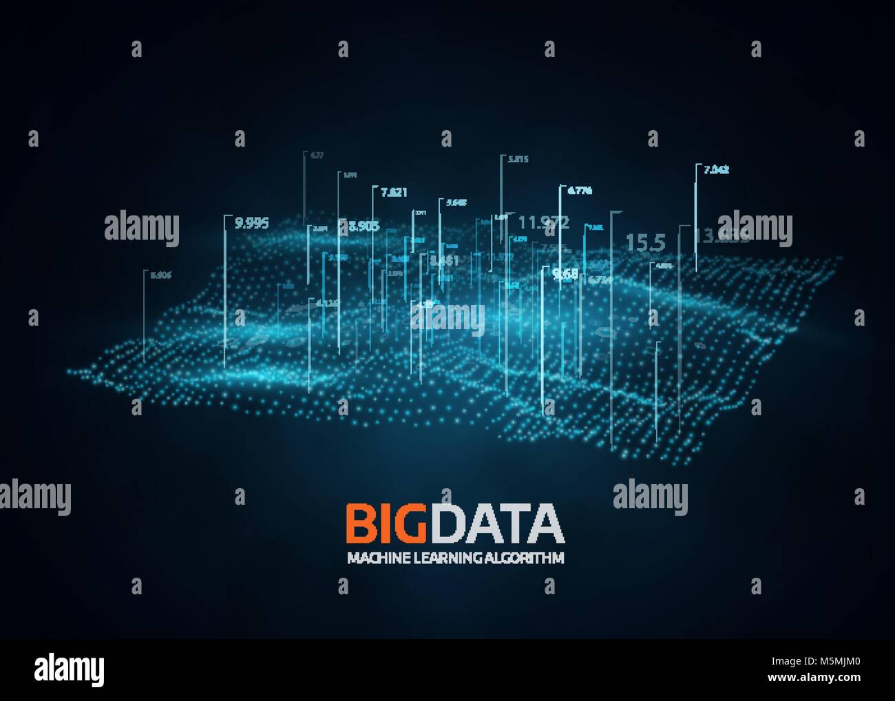 Big Data Visualization. Antecedentes vectoriales futurista. Ilustración del Vector