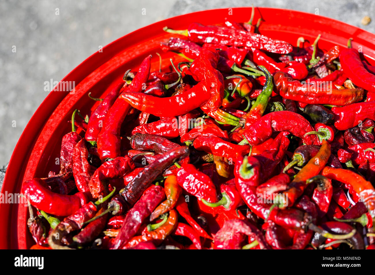 Thimphu, Bután. Red Chili Peppers. Foto de stock
