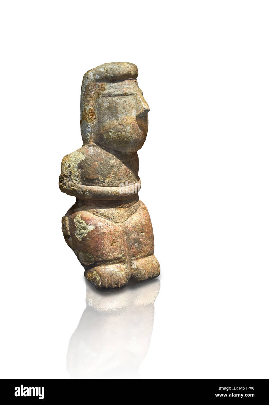 Oriente Neolítico arenisca quartzose estatua de una diosa desde el sitio arqueológico de Cott'e en Segarlu Baccas, Cerdeña. Museo Archeologico nazio Foto de stock