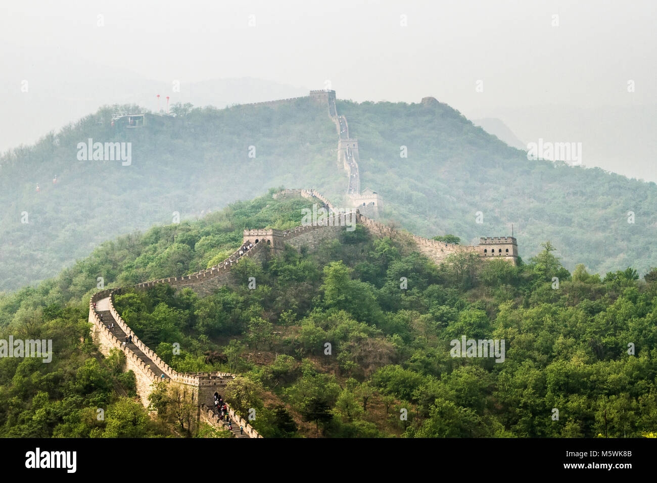 China, la Gran Muralla de China, Mutianyu Foto de stock