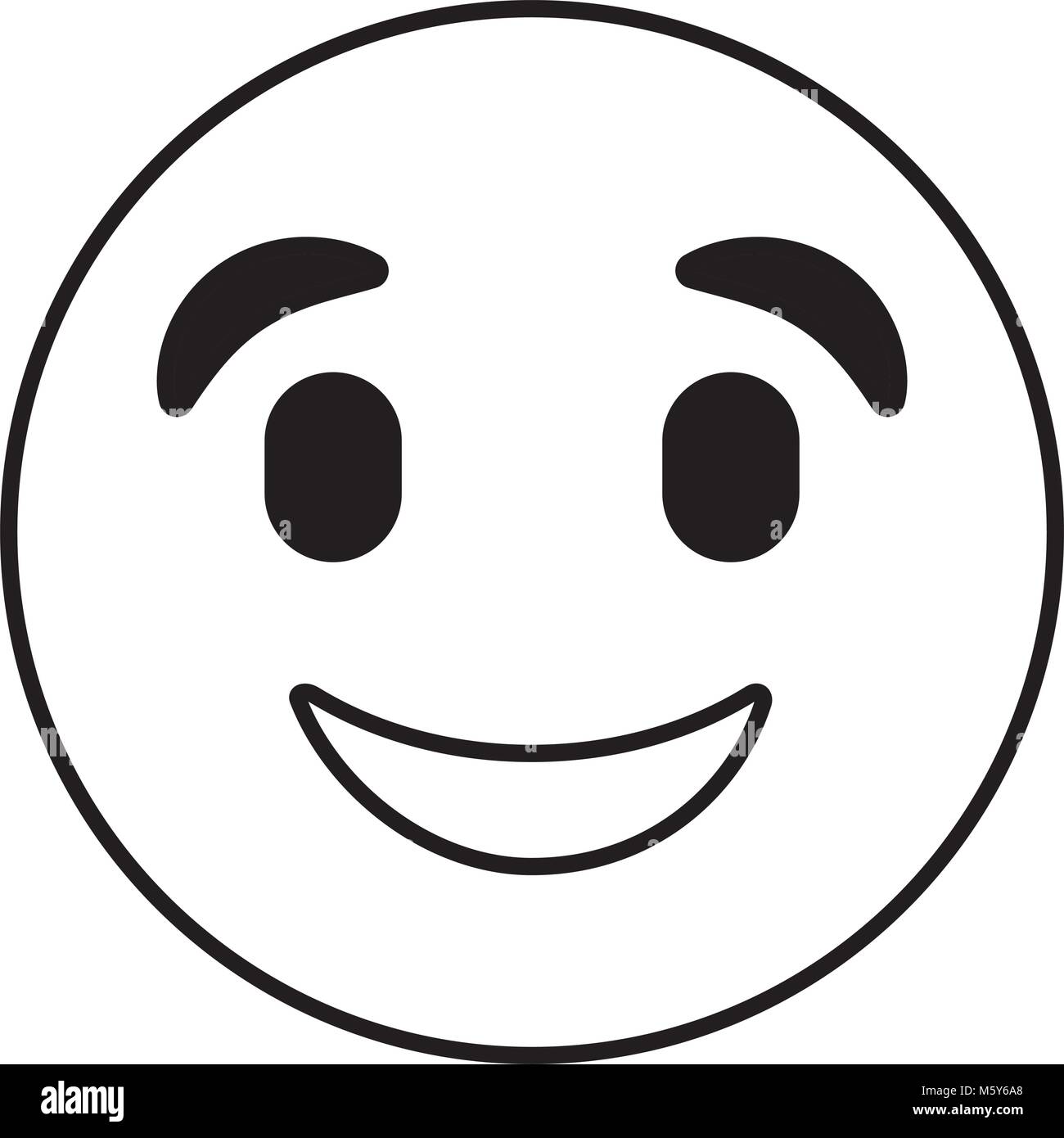 Cute sonrisa emoticon feliz expresión de dibujos animados Imagen Vector de  stock - Alamy
