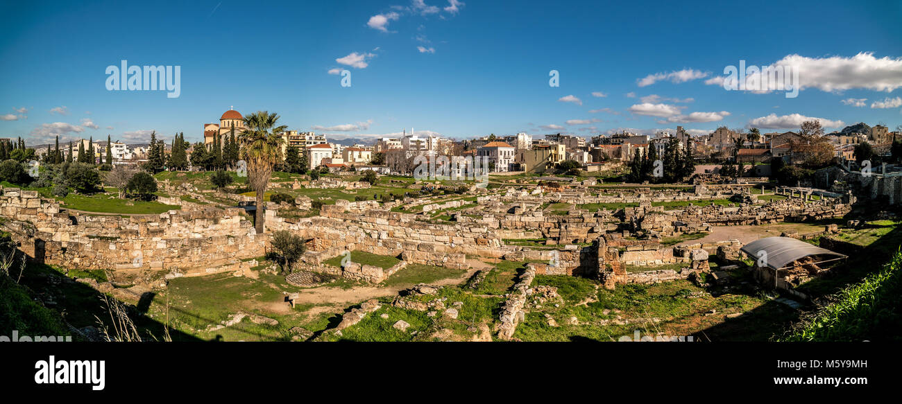 Kerameikos, el antiguo cementerio de Atenas, Grecia Foto de stock