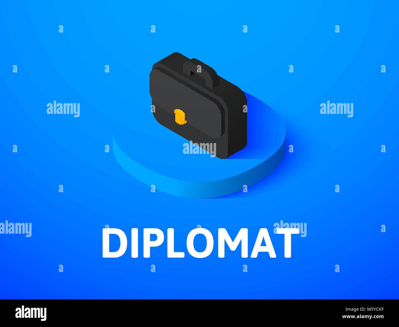 Diplomático icono isométrico, aislado sobre fondo de color Ilustración del Vector