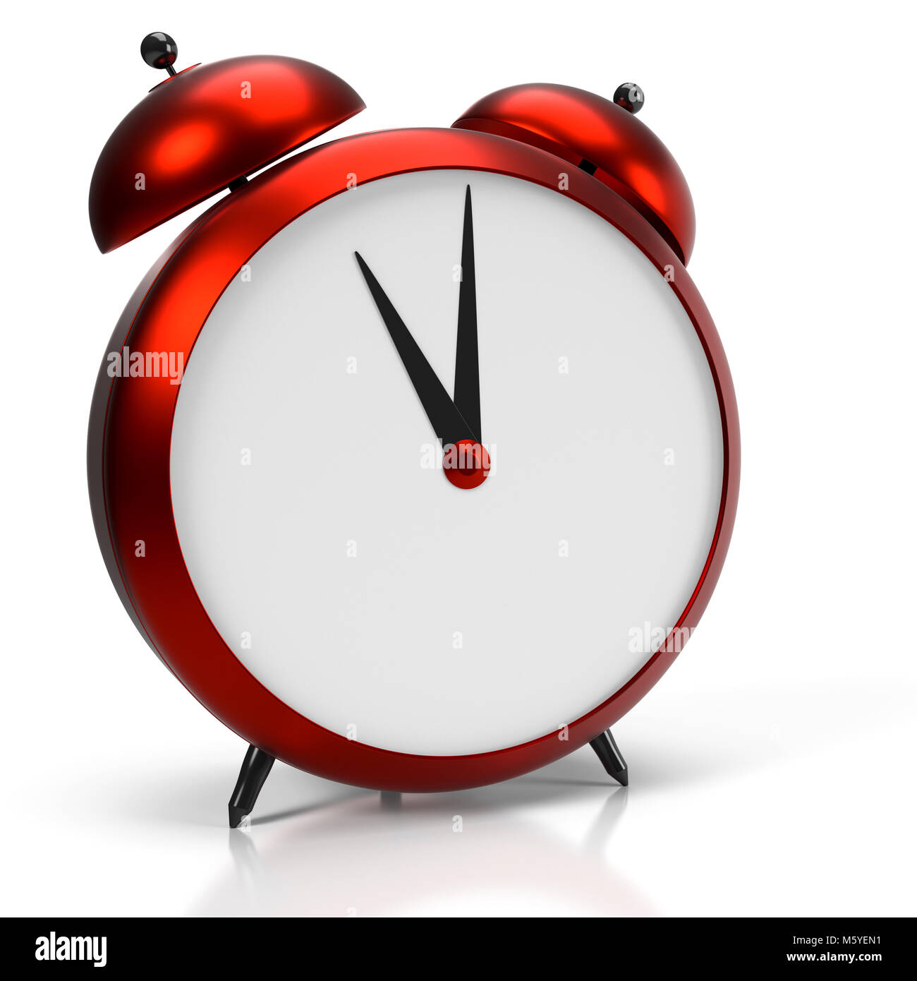 Reloj alarma sobre fondo blanco. 11 horas, am o pm. 3D rendering Fotografía  de stock - Alamy