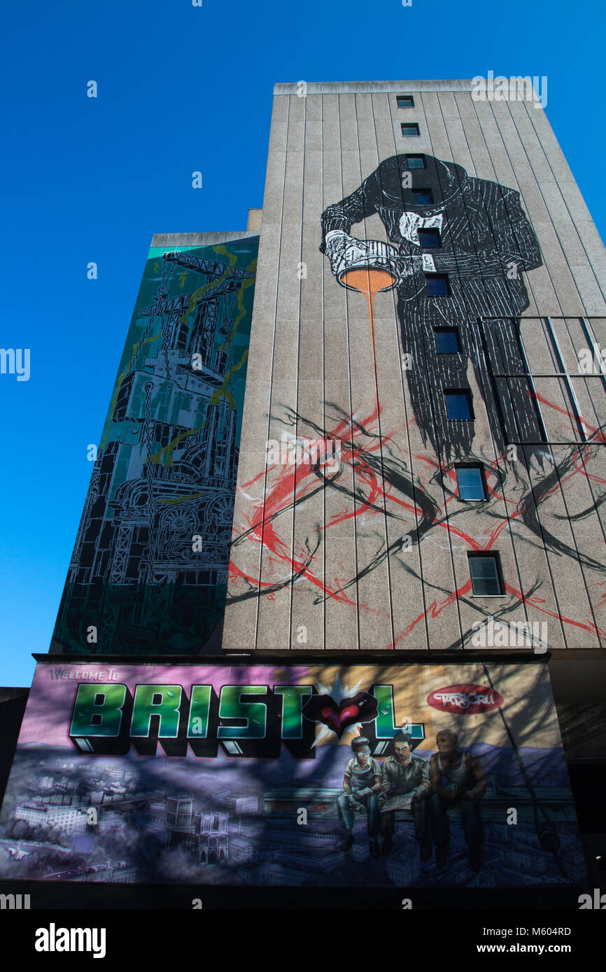 BRISTOL: Nelson Street Graffiti Foto de stock