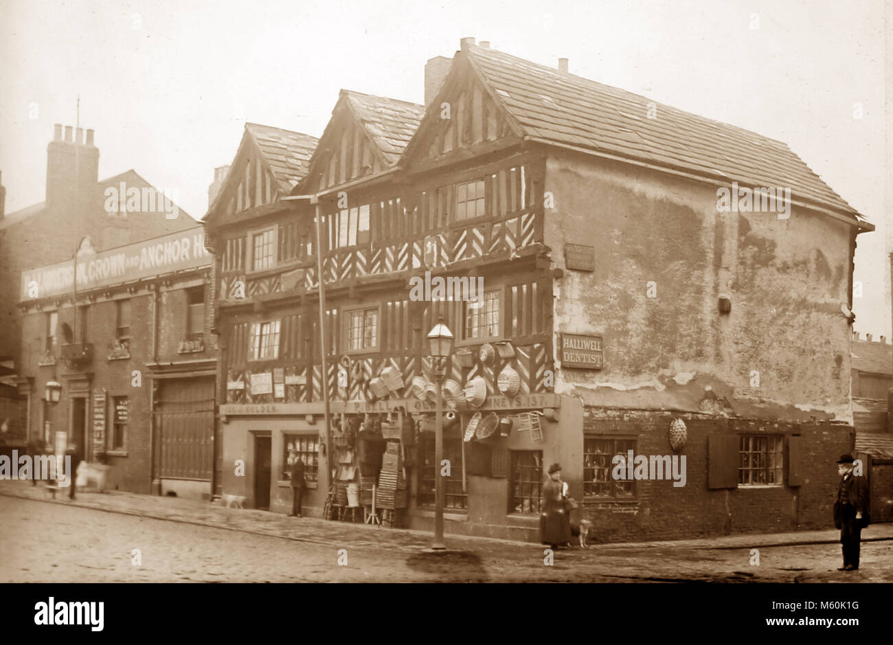 Las seis chimeneas pub, Kirkgate, Wakefield, 1900 Foto de stock