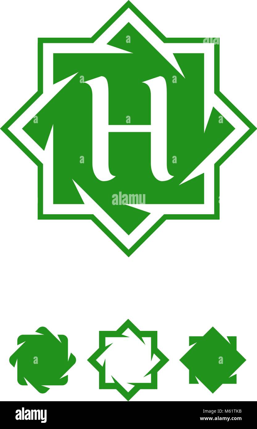 Plantilla De Símbolos Abstractos Halal Vector Star Logo