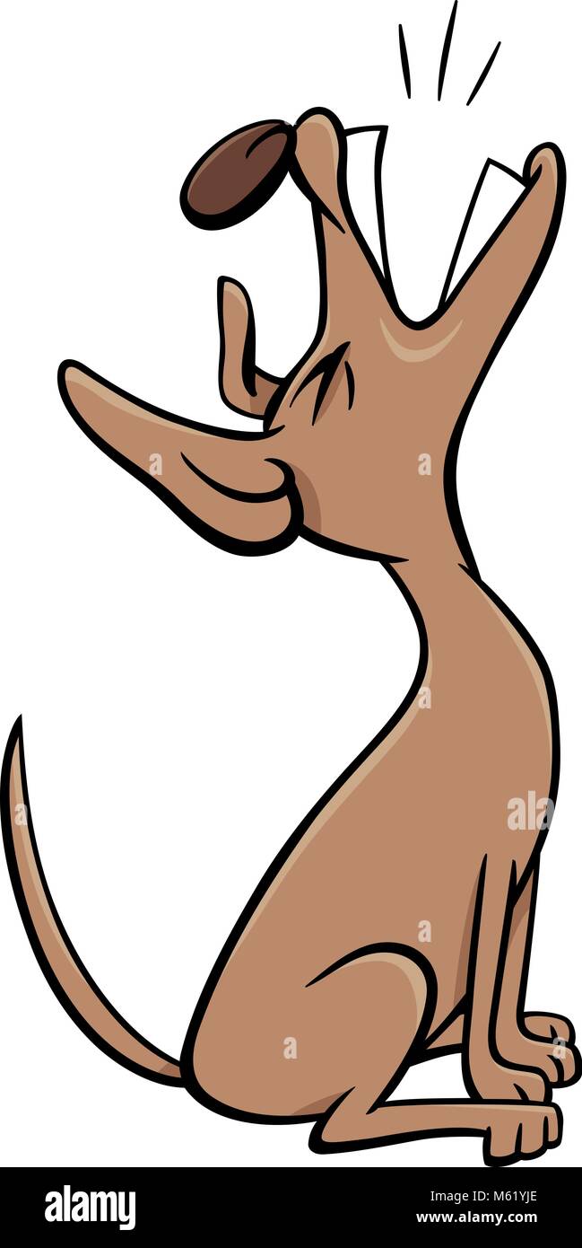 Ilustración de dibujos animados de carácter Animal perros ladrando o  aullando Imagen Vector de stock - Alamy