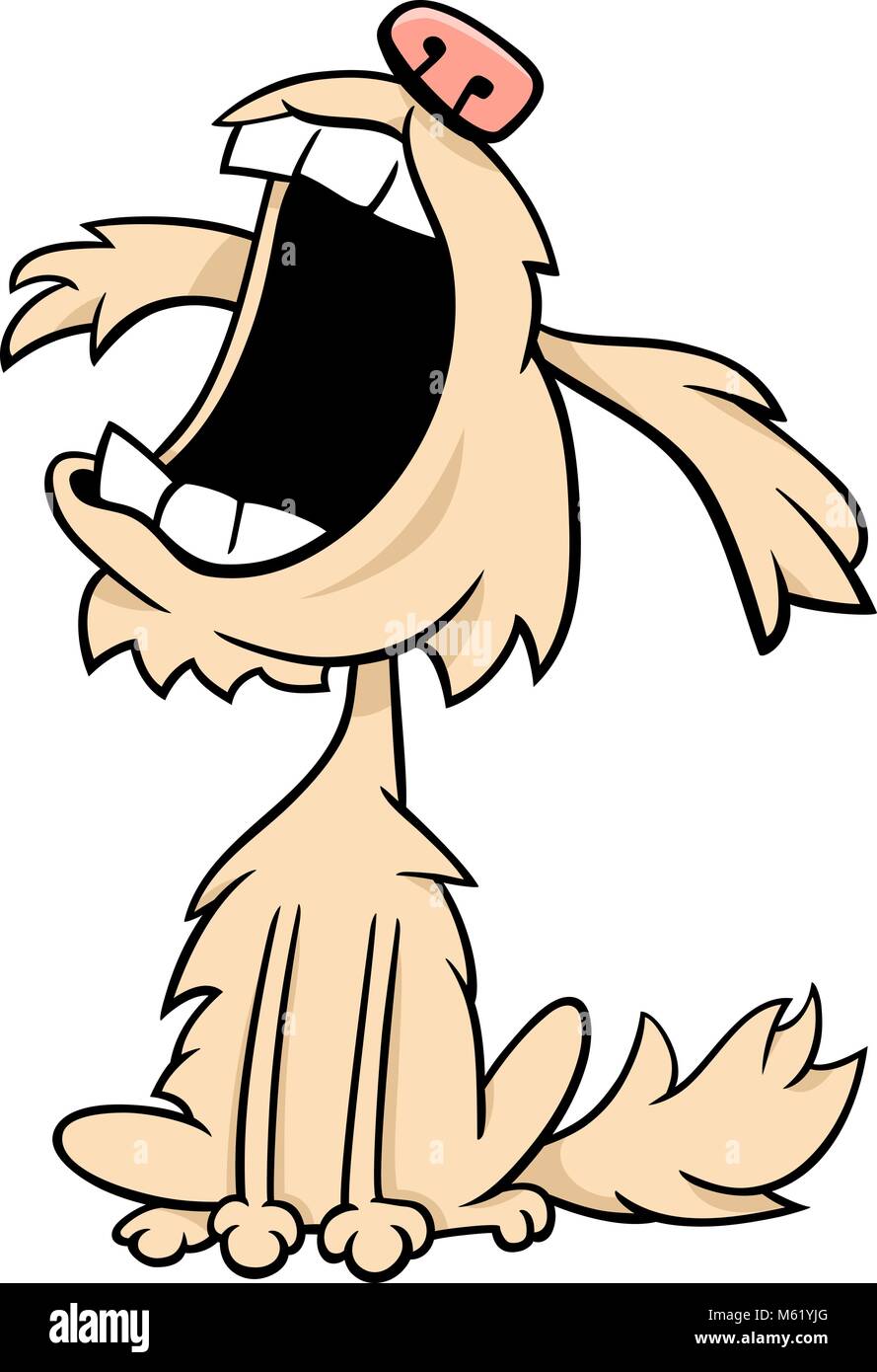 Ilustración de dibujos animados de Shaggy poco carácter Animal perro  ladrando o aullando Imagen Vector de stock - Alamy